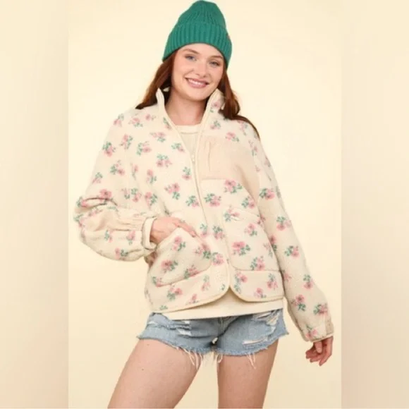 Looks like a Loveshackfancy copy Pink Floral Teddy Jacket - Picture 2 of 11